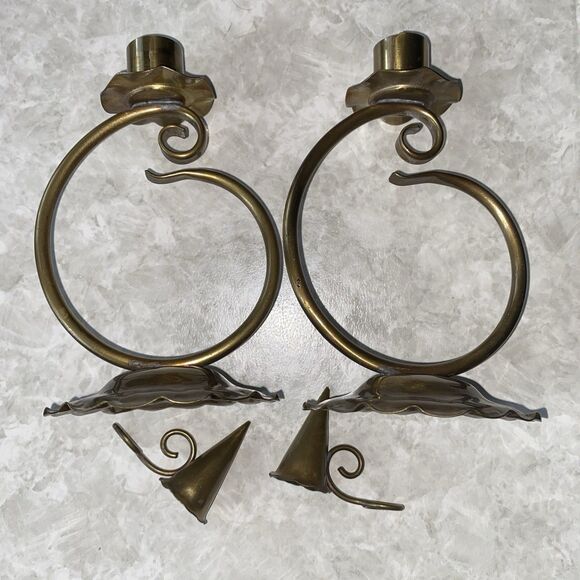 Vintage Gregorian Copper Hammered Candlestick Holders With Snuffers. USA. Boho. - Picture 4 of 8